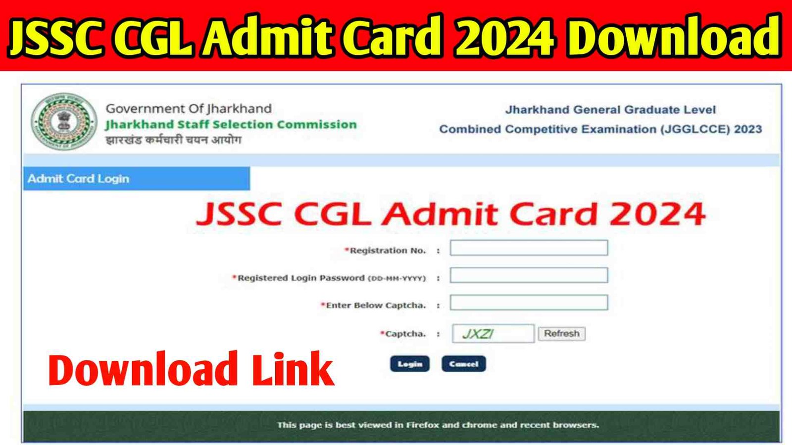 JSSC CGL Admit Card 2024 Download