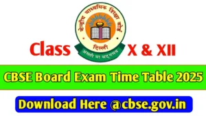 CBSE Board Exam Time Table 2025