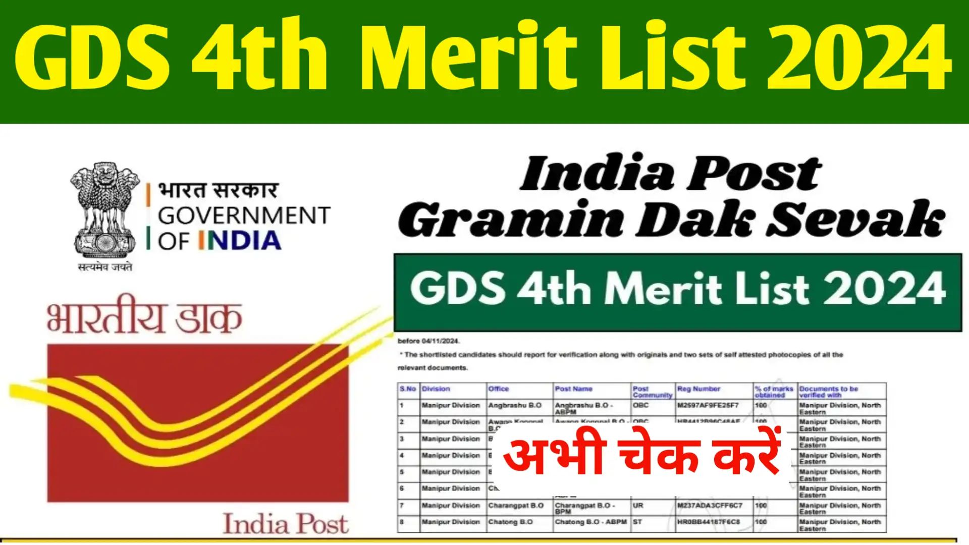 GDS 4th Merit List 2024