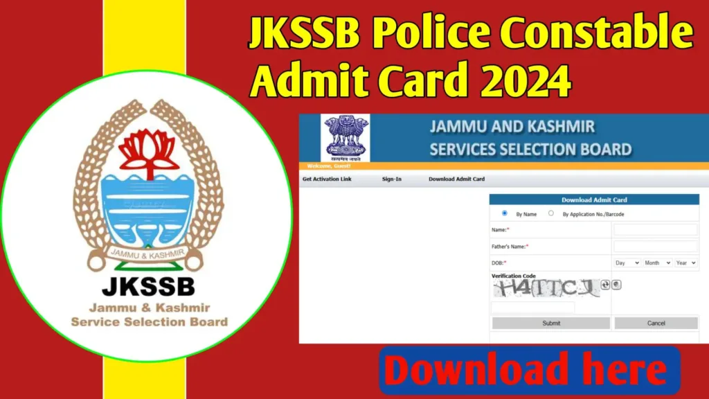 JKSSB Police Constable Admit Card 2024